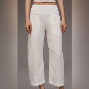 The Reese Linen Blend Pull-On Barrel Pants by Pilcro Sz M